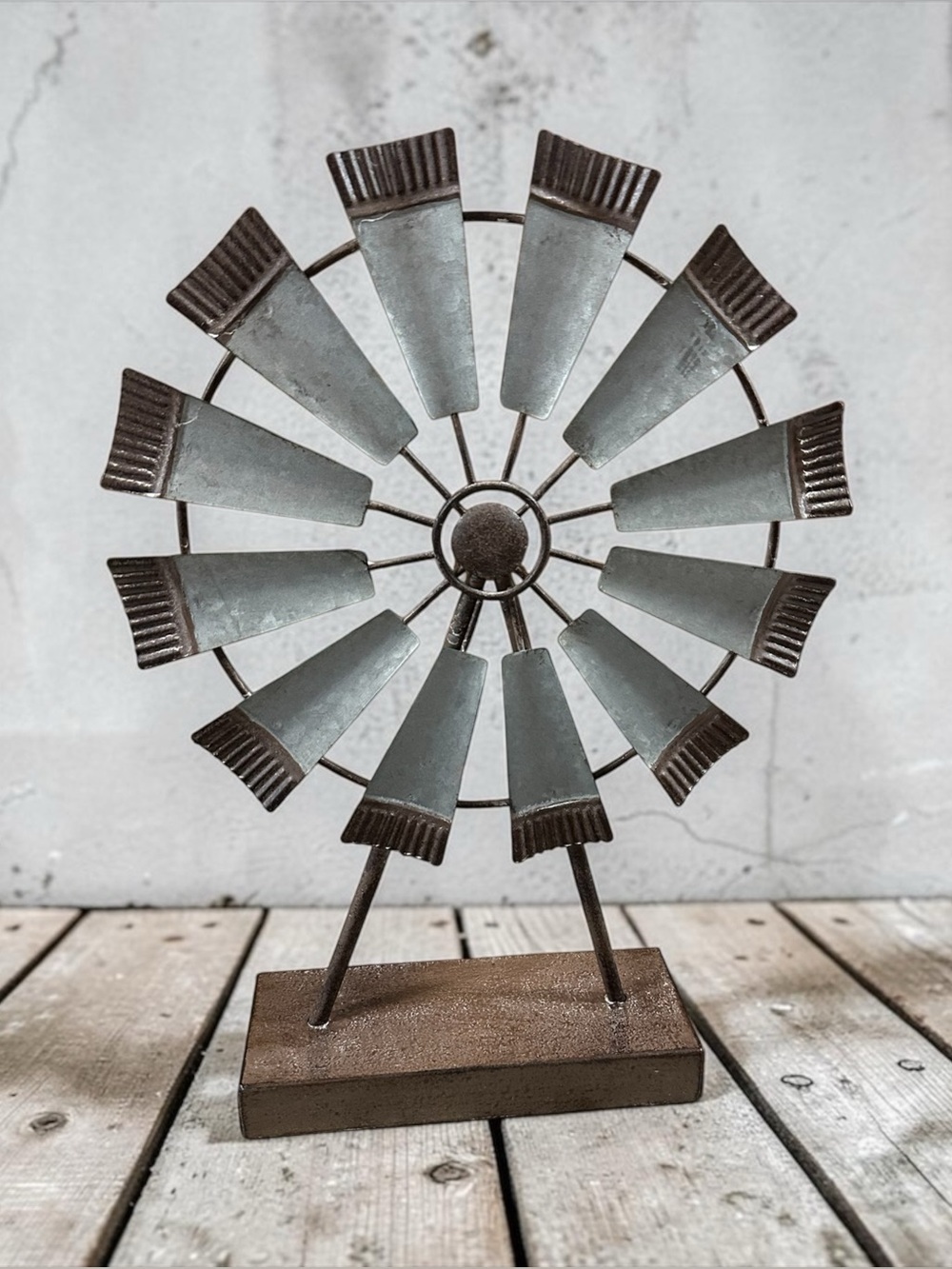 Apropos Home Collection Farmhouse Decor Metal Windmill Rustic Stand Alone 15.5”